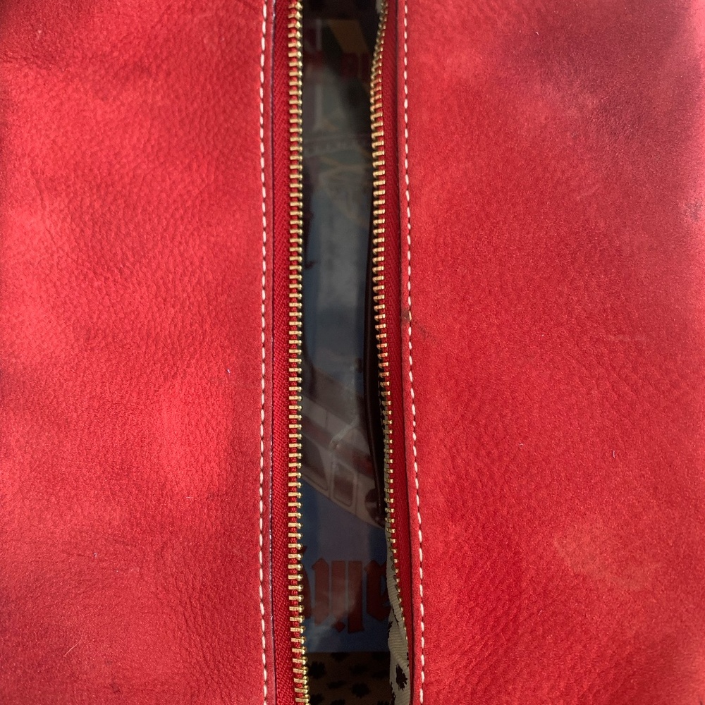 Frances Valentine "Sabrina" Satchel in Red Nubuck w/ Chocolate 🍫Accents - Picture 15 of 15
